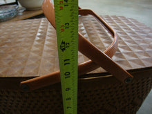 Load image into Gallery viewer, Vintage Red Man Products Woven Picnic Basket with Metal Swing Handles