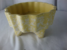 Load image into Gallery viewer, Vintage Yellow White Spatter Ceramic Four Legged Small Planter Pot
