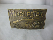 Load image into Gallery viewer, Vintage Winchester Repeating Arms Lewis Buckles Brass Belt Buckle