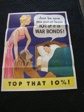 Load image into Gallery viewer, Original Issue 1942 WWII Top That 10% War Poster