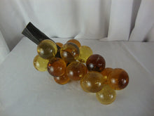 Load image into Gallery viewer, MCM Retro Lucite Amber Grapes Bunch with Rustic Wood Stem
