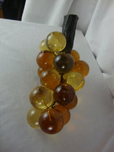 Load image into Gallery viewer, MCM Retro Lucite Amber Grapes Bunch with Rustic Wood Stem