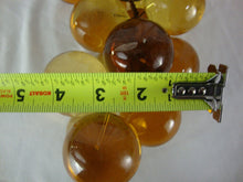 Load image into Gallery viewer, MCM Retro Lucite Amber Grapes Bunch with Rustic Wood Stem