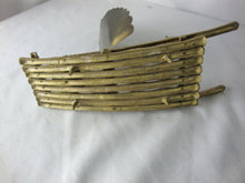 Load image into Gallery viewer, Vintage Oriental Brass Bamboo Look Boat with Sail and Votive Holder