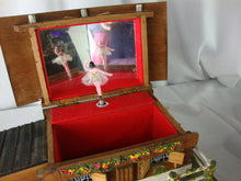Load image into Gallery viewer, Vintage Himark Japan Wood Swiss Chalet Jewelry Music Box Rain Keeps Falling On My Head Music