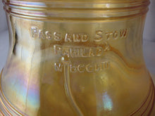 Load image into Gallery viewer, Vintage Marigold Carnival Glass Liberty Bell Bicentennial Cookie Canister Jar with Lid