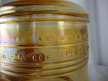 Load image into Gallery viewer, Vintage Marigold Carnival Glass Liberty Bell Bicentennial Cookie Canister Jar with Lid