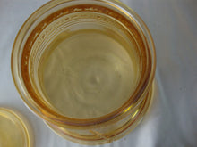 Load image into Gallery viewer, Vintage Marigold Carnival Glass Liberty Bell Bicentennial Cookie Canister Jar with Lid