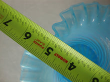 Load image into Gallery viewer, Vintage Fenton Aqua Blue Opal Spiral Optic Glass Crimped Top Hat