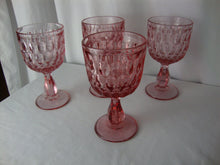Load image into Gallery viewer, Vintage Fenton Pink Thumbnail Goblet Glass Set of 4