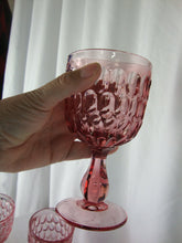 Load image into Gallery viewer, Vintage Fenton Pink Thumbnail Goblet Glass Set of 4