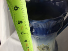 Load image into Gallery viewer, Vintage Blue White Ceramic Country Wash Basin and Pitcher Set