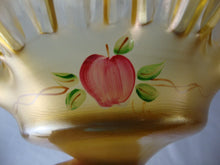 Load image into Gallery viewer, Vintage Fenton Autumn Gold Glass Handpainted Compote Bowl Dish