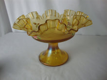 Load image into Gallery viewer, Vintage Fenton Autumn Gold Glass Handpainted Compote Bowl Dish