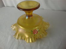 Load image into Gallery viewer, Vintage Fenton Autumn Gold Glass Handpainted Compote Bowl Dish