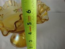 Load image into Gallery viewer, Vintage Fenton Autumn Gold Glass Handpainted Compote Bowl Dish