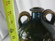 Load image into Gallery viewer, Marvin Bailey SC Folk Art Pottery Blue/Green Streaked 5 Tooth Ugly Face Jug Double Handle on Base
