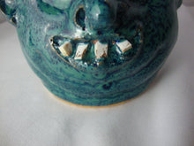 Load image into Gallery viewer, Marvin Bailey SC Folk Art Potter Aqua Blue Speckled Four Tooth Small Ugly Face Jug