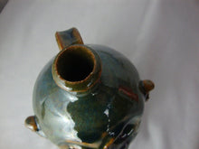 Load image into Gallery viewer, Marvin Bailey SC Folk Art Potter Green/Blue/Tan Streaky Five Tooth Small Ugly Face Jug