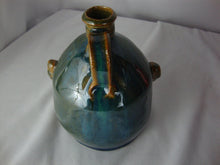 Load image into Gallery viewer, Marvin Bailey SC Folk Art Potter Green/Blue/Tan Streaky Five Tooth Small Ugly Face Jug