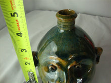 Load image into Gallery viewer, Marvin Bailey SC Folk Art Potter Green/Blue/Tan Streaky Five Tooth Small Ugly Face Jug