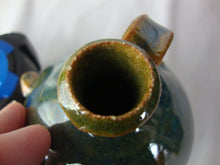 Load image into Gallery viewer, Marvin Bailey SC Folk Art Potter Green/Blue/Tan Streaky Five Tooth Small Ugly Face Jug