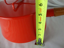 Load image into Gallery viewer, MCM Dansk Kobenstyle Red Enamel Steel Saucepan with Lid and Wood Handle