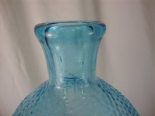 Load image into Gallery viewer, Vintage Empoli Aqua Textured Grape Cherry Italian Glass Bottle Decanter