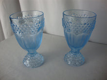 Load image into Gallery viewer, Vintage Gorham Emilys Attic Crystal Ice Blue Footed Goblets Set of 2