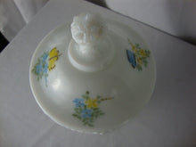Load image into Gallery viewer, Vintage Fenton Milk Glass Handpainted Candy Jar with Dome Lid