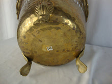 Load image into Gallery viewer, Vintage India Brass Pierced Cutout Four Footed Planter Pot