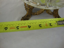 Load image into Gallery viewer, Vintage L&L WMC Cut Crystal Sawtooth Edge Bowl with Brass Footed Attached Stand