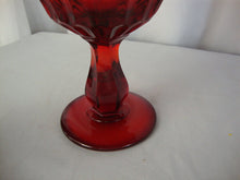 Load image into Gallery viewer, Vintage Fenton Amberina Ruffled Thumbprint Pedestal Compote Bowl