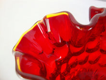 Load image into Gallery viewer, Vintage Fenton Amberina Ruffled Thumbprint Pedestal Compote Bowl