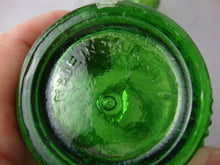 Load image into Gallery viewer, Vintage Green Diamond Point Small Decanter with Stopper and Three Glasses