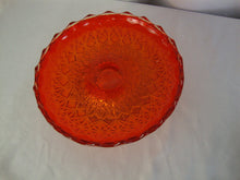 Load image into Gallery viewer, Vintage Fenton Amberina Glass Cut & Block Pedestal Dessert Plate