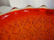 Load image into Gallery viewer, Vintage Fenton Amberina Glass Cut & Block Pedestal Dessert Plate