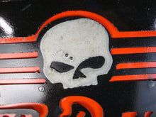 Load image into Gallery viewer, Rustic Metal Harley Davidson Skull Rectangular Garage Man Cave Sign