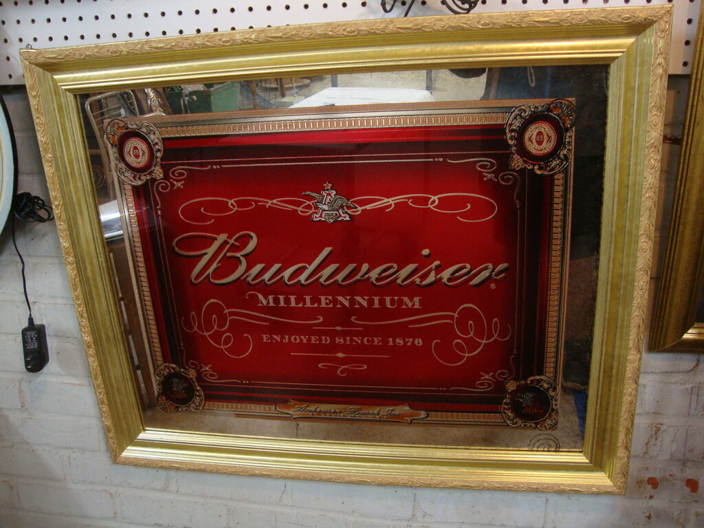 1999 Budweiser Millennium Beer Man Cave Bar Mirror – Standpipe