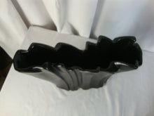Load image into Gallery viewer, Vintage McCoy Black Ceramic Ribbon Flared Large Vase