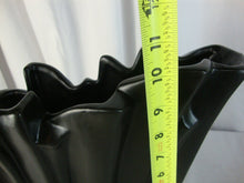 Load image into Gallery viewer, Vintage McCoy Black Ceramic Ribbon Flared Large Vase