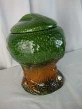 Load image into Gallery viewer, 1970's Keebler Ernie Elf Ceramic Tree Cookie Jar with Lid