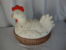 Load image into Gallery viewer, Vintage Over & Back Portugal Ceramic Country Hen on Nest Cookie Jar