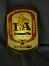 Load image into Gallery viewer, 1984 LA Anheuser Busch Premium Pilsner Beer Lighted Beer Bar Wall Sign