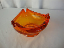 Load image into Gallery viewer, MCM Viking Glass Trifol Orange Glass 3 Slot Ashtray