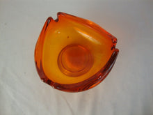 Load image into Gallery viewer, MCM Viking Glass Trifol Orange Glass 3 Slot Ashtray