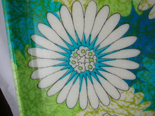 Load image into Gallery viewer, MCM Retro Fiberglass Blue Green Blooming Daisies Serving Decor Tray
