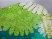 Load image into Gallery viewer, MCM Retro Fiberglass Blue Green Blooming Daisies Serving Decor Tray