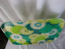 Load image into Gallery viewer, MCM Retro Fiberglass Blue Green Blooming Daisies Serving Decor Tray