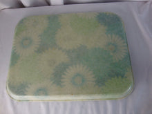 Load image into Gallery viewer, MCM Retro Fiberglass Blue Green Blooming Daisies Serving Decor Tray